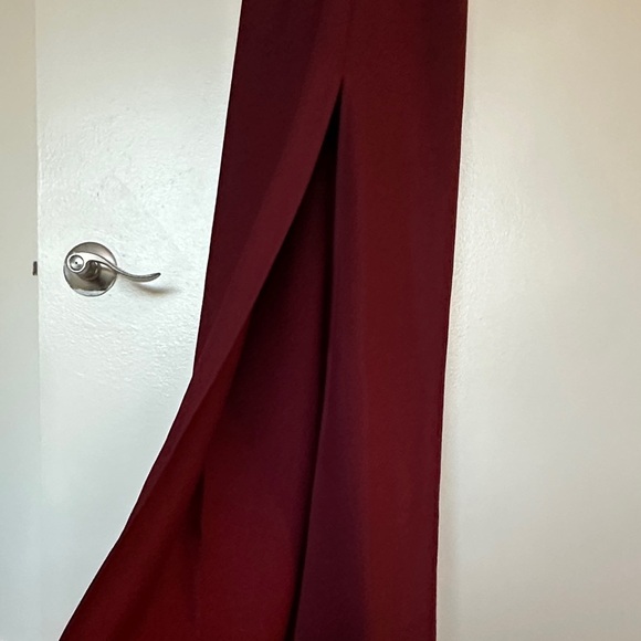 Tobi Burgundy Backless Halter Maxi Dress - Picture 3 of 6